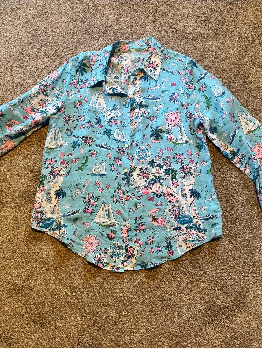 Lilly Pulitzer Florida Roadtrip Button Down Shirt